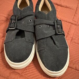 Yellow Box Black Canvas Sneakers